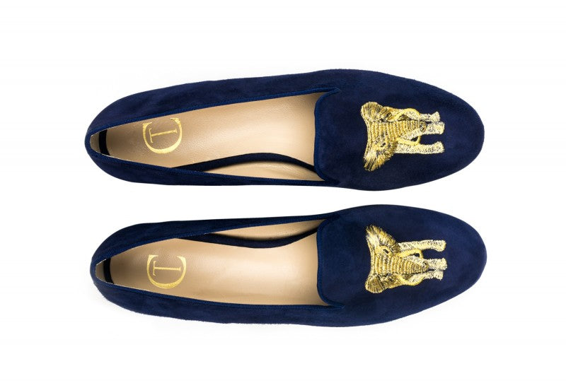 Gold Elephant Navy Blue