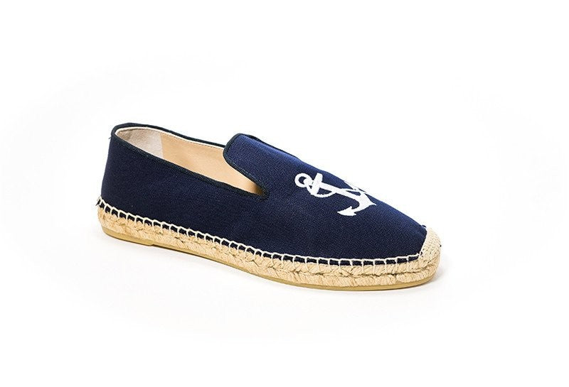 White Anchor Navy Blue