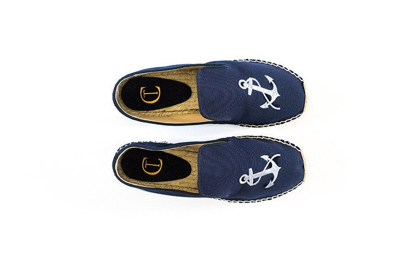 White Anchor Navy Blue